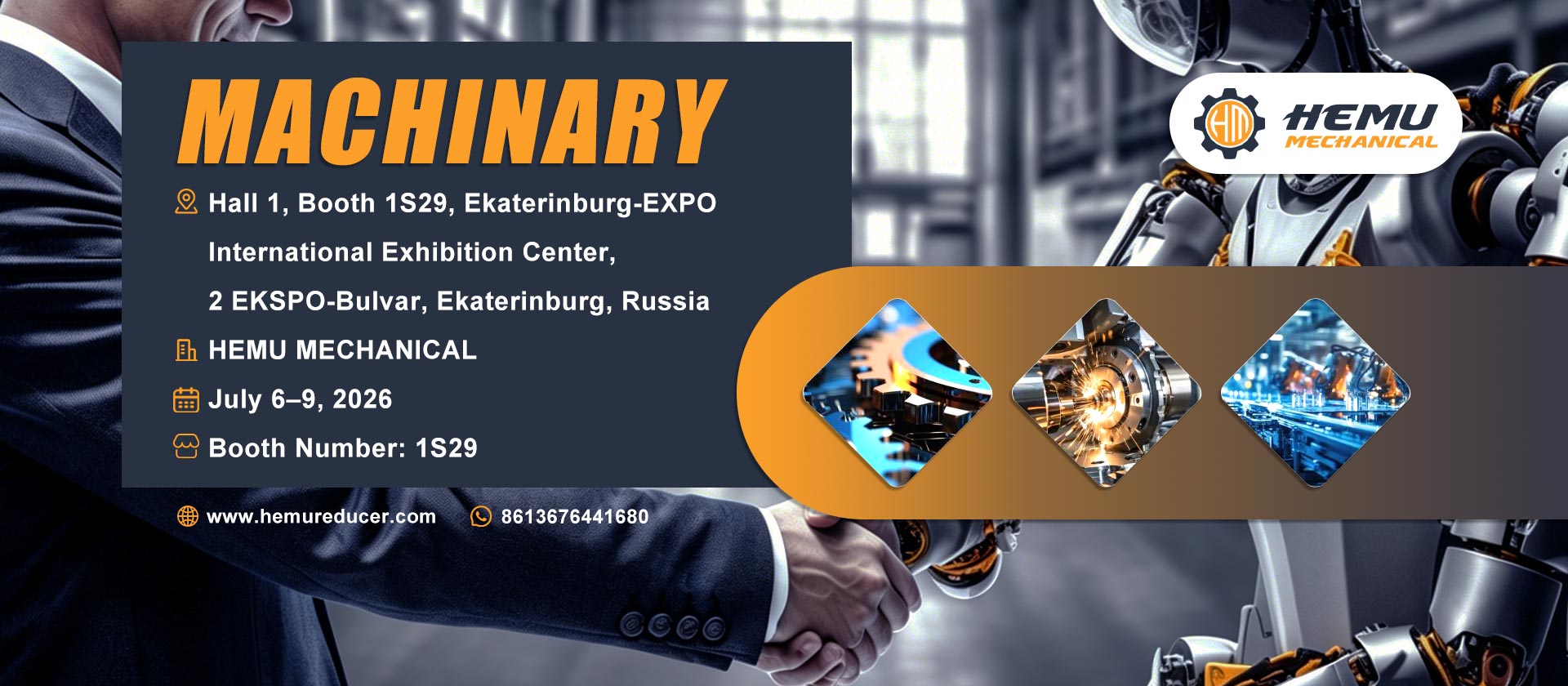 HEMU Mechanical kompaniyasi Rossiyadagi INNOPROM 2026 ko‘rgazmasida vites qutisi va tishli dvigatel yechimlarini namoyish etadi